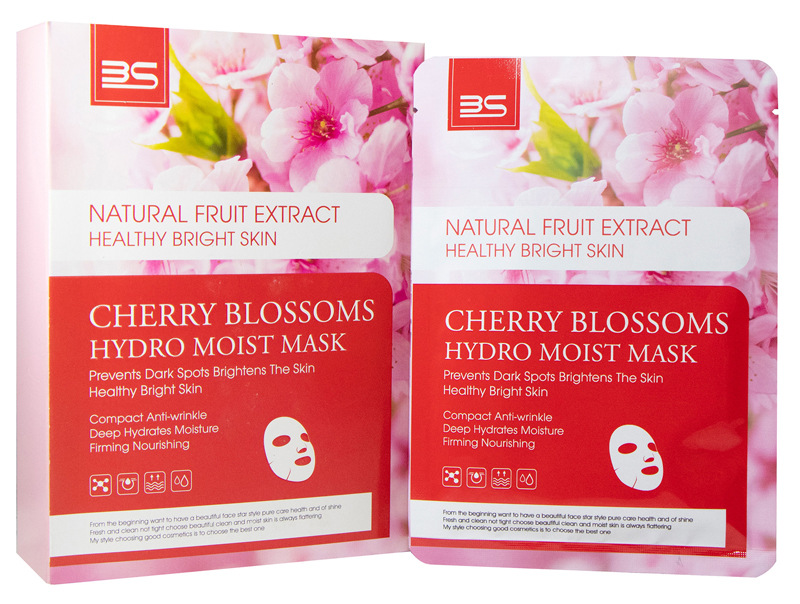 外贸跨境亚马逊速卖通全英文面膜批发樱花粉润亮颜补水面膜贴10片详情4