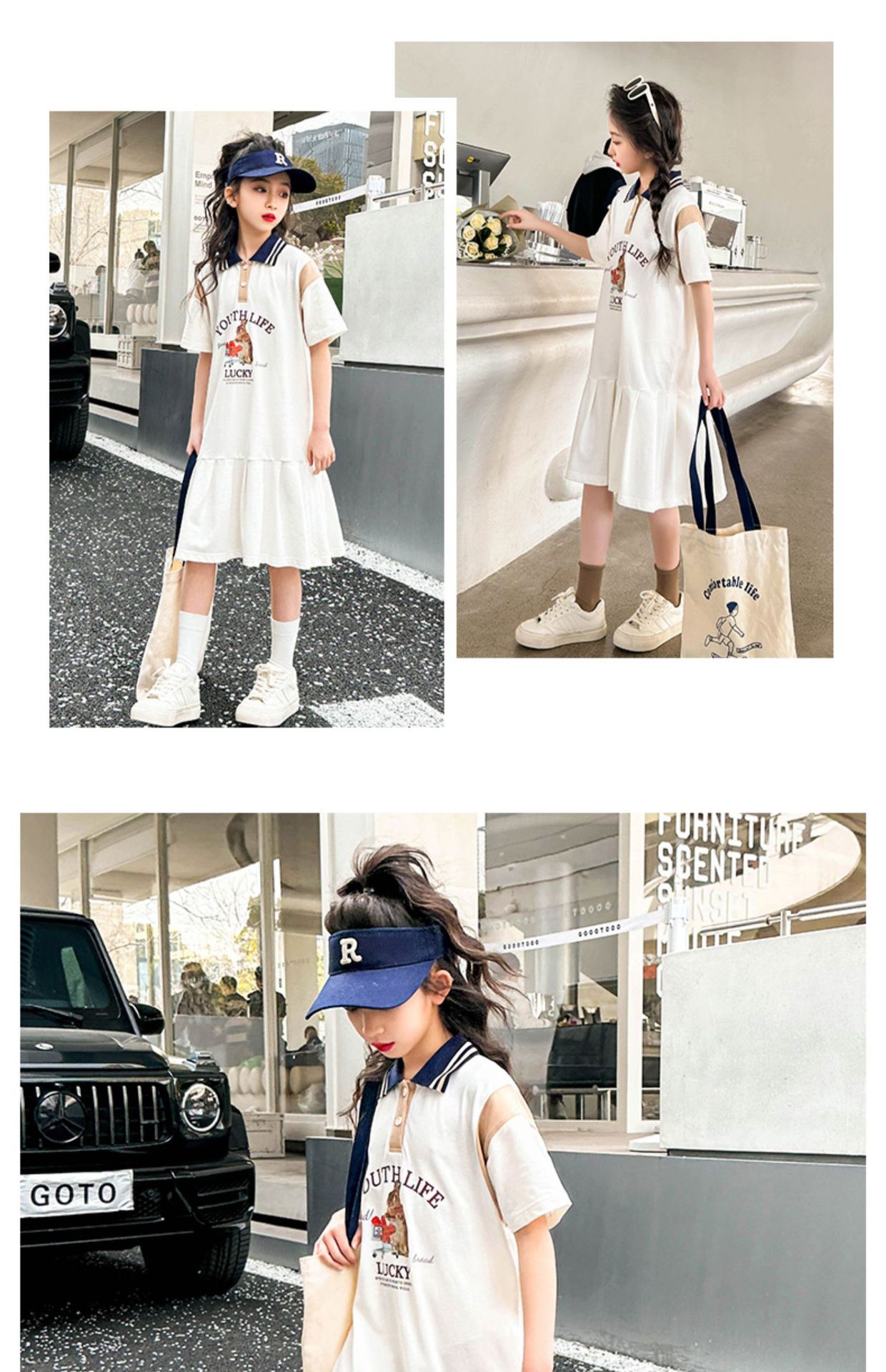 女童连衣裙夏装2023新款洋气儿童夏天polo短袖裙女大童夏季裙子潮详情13
