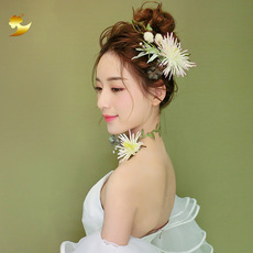 心韵巴洛克金色叶子新娘头饰珍珠水晶发饰婚纱礼服配皇冠发箍发带详情7