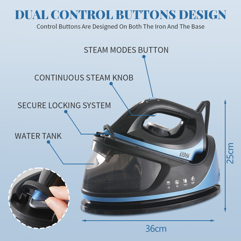winningstar Cross-border Commercial and Household high-power portable hanging iron, steam iron and pressure steam electric iron pic 3