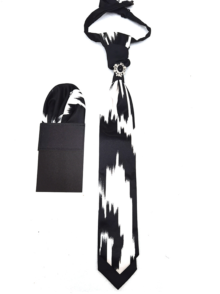 Hong Kong knot tie pocket square set gift with suit photography groom British wedding banquet tie for men pic 25