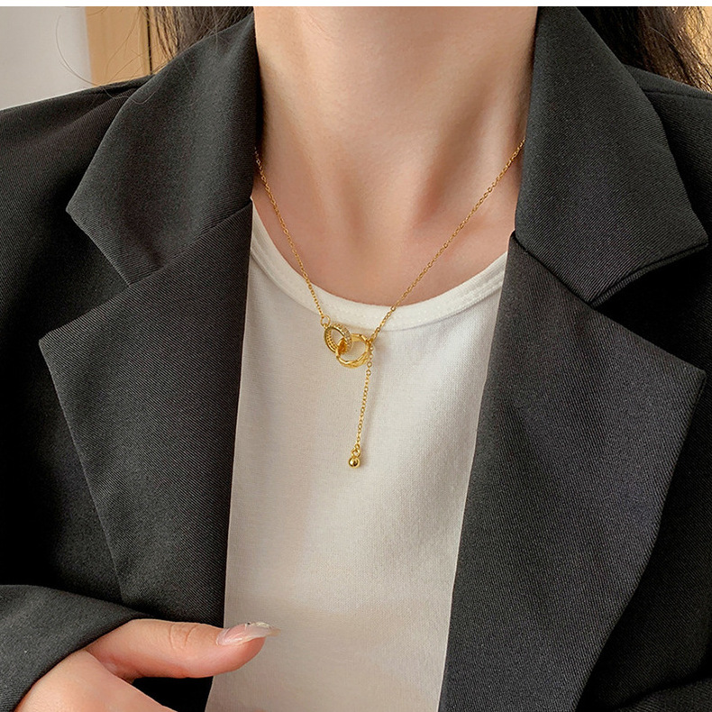 日韩简约流行ins风钛钢项链女小众精致网红锆石锁骨链高级感饰品详情22