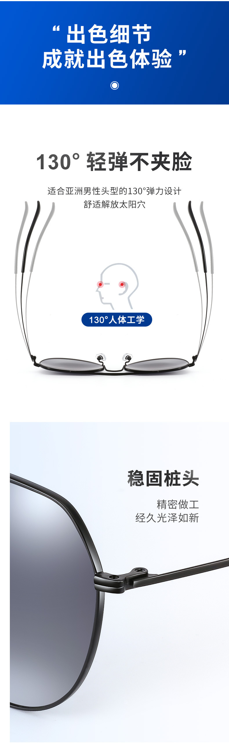 The new ultra-light sunglasses are specially designed for men driving. The gm style gradient polarizing lenses offer UV protection and can be configured with different degrees pic 12
