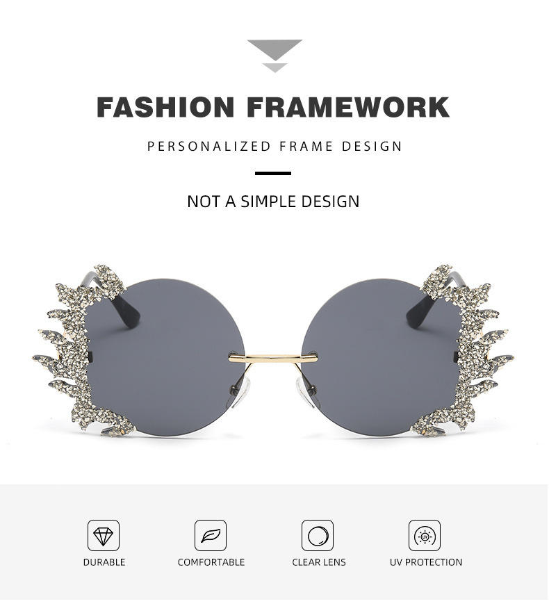 2023欧美大框架镶钻墨镜跨境潮流水晶钻石太阳眼镜户外防晒显瘦女详情2