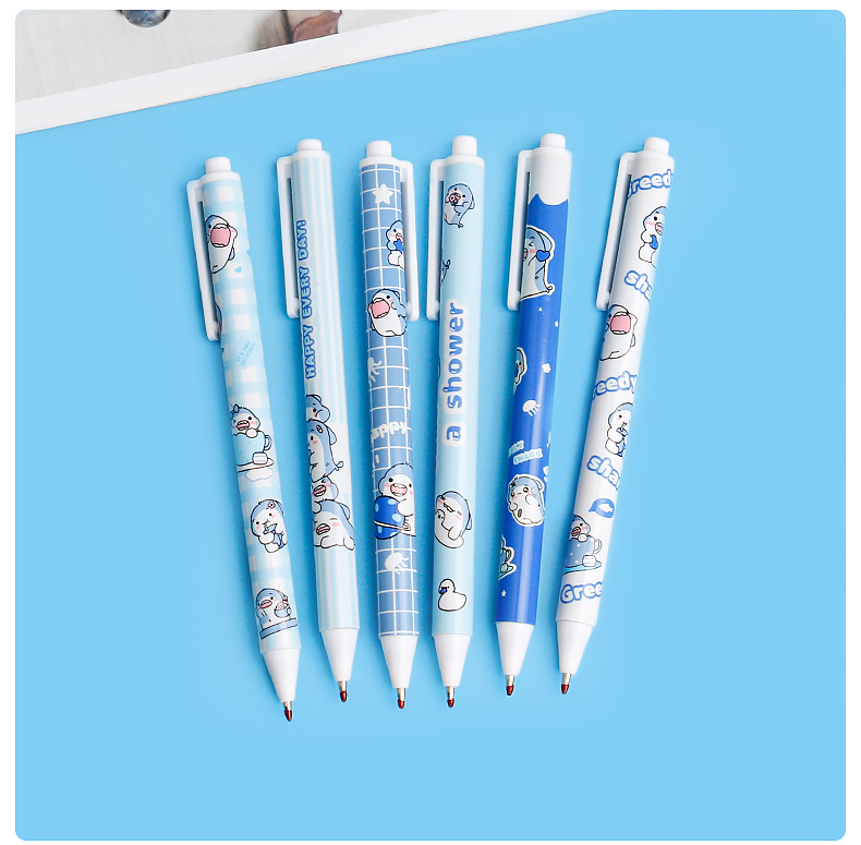 Cute style Instagram Little Shark limited edition press gel pen student exam press pen 0.5mm black water press pen pic 6
