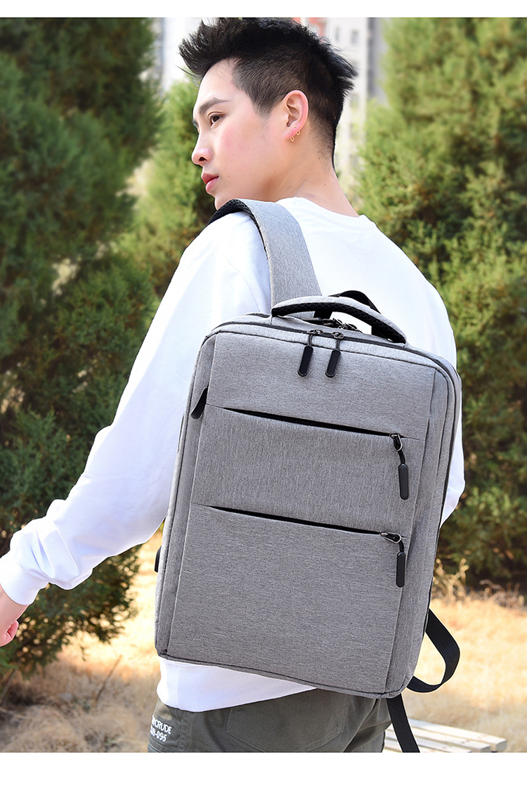 厂家定做电脑背包 usb充电多功能防水小米双袋商务双肩包定制logo详情18