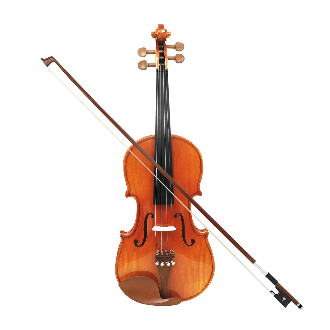 Wholesale handmade maple violin AV-609 natural tiger-patterned jujube wood violin for children and adults 4/4 popular violin pic 8