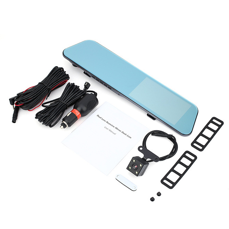 超薄4.5寸后视镜行车记录仪双镜头触屏车载高清前后双录倒车影像详情6