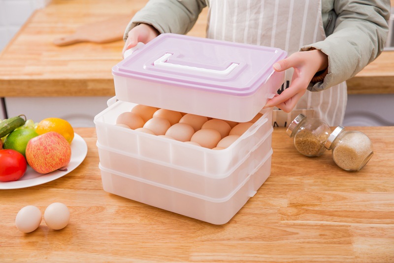 鸡蛋盒饺子盒冰箱保鲜收纳盒冻饺子馄饨盒分格托盘0750详情7