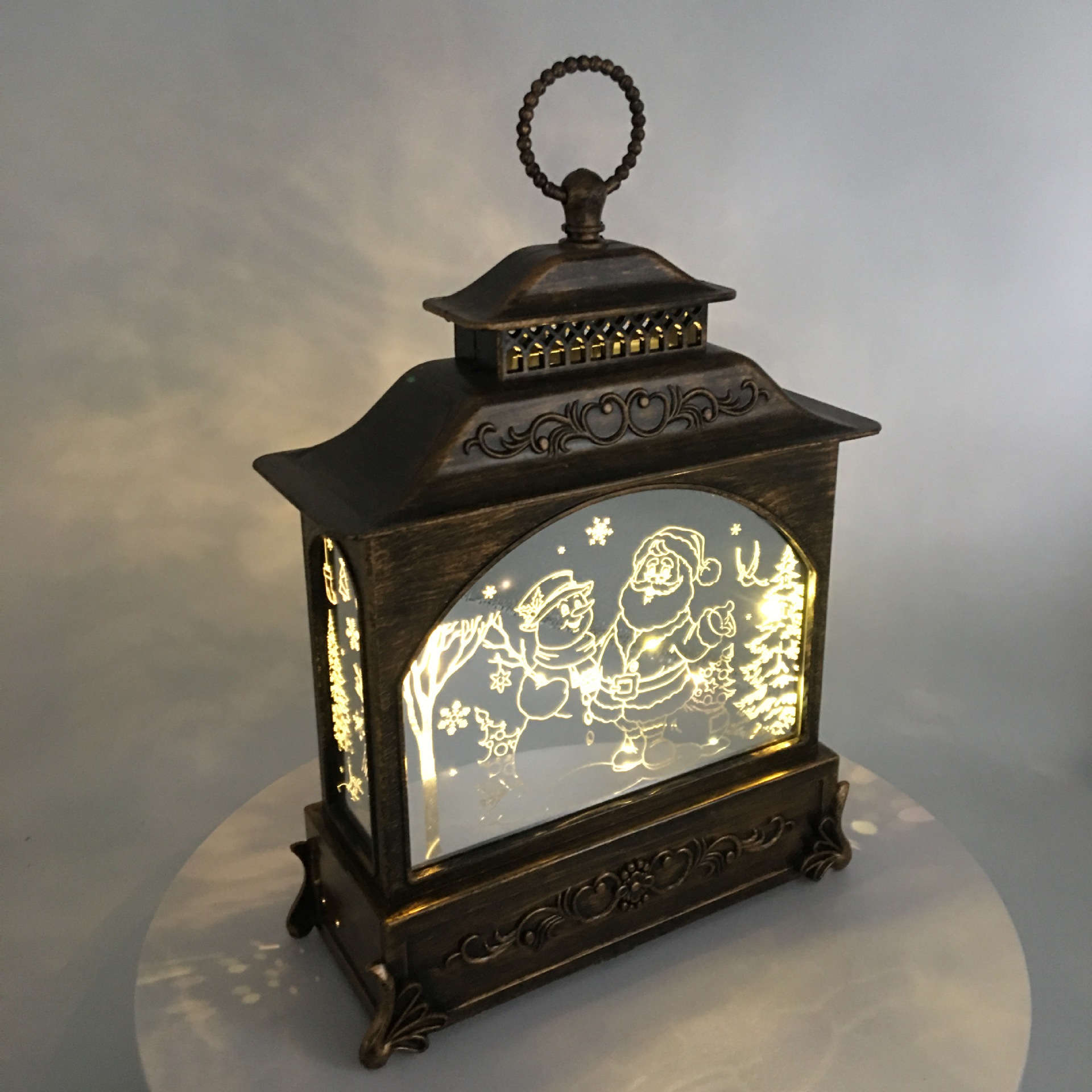 万圣节发光摆件道具小风灯扁风灯小油灯鬼节装饰氛围道具圣诞雪人详情2