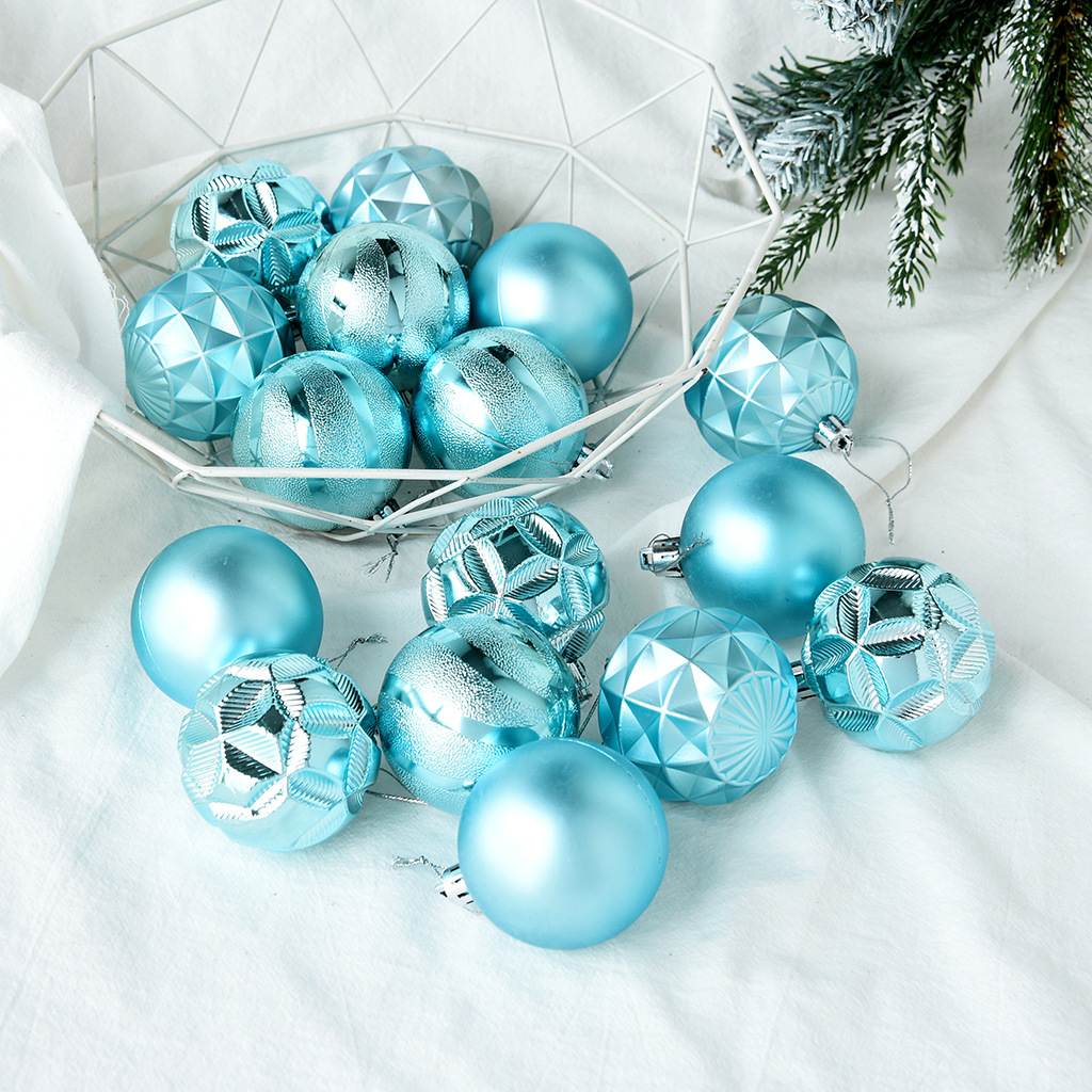 6cm irregular-shaped Christmas balls, golden Christmas tree, window display decoration, hanging balls, 16 bucket plastic Christmas balls pic 11