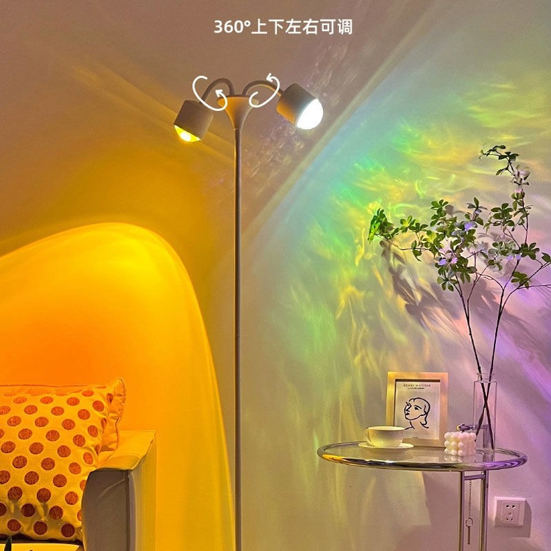 Super beautiful selfie Internet celebrity sunset projection lamp, living room photo atmosphere, bedroom floor lamp live stream water ripple sunset lamp pic 2