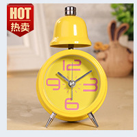优品 创意金属质感静音夜光闹钟 经典双铃打铃钟详情2