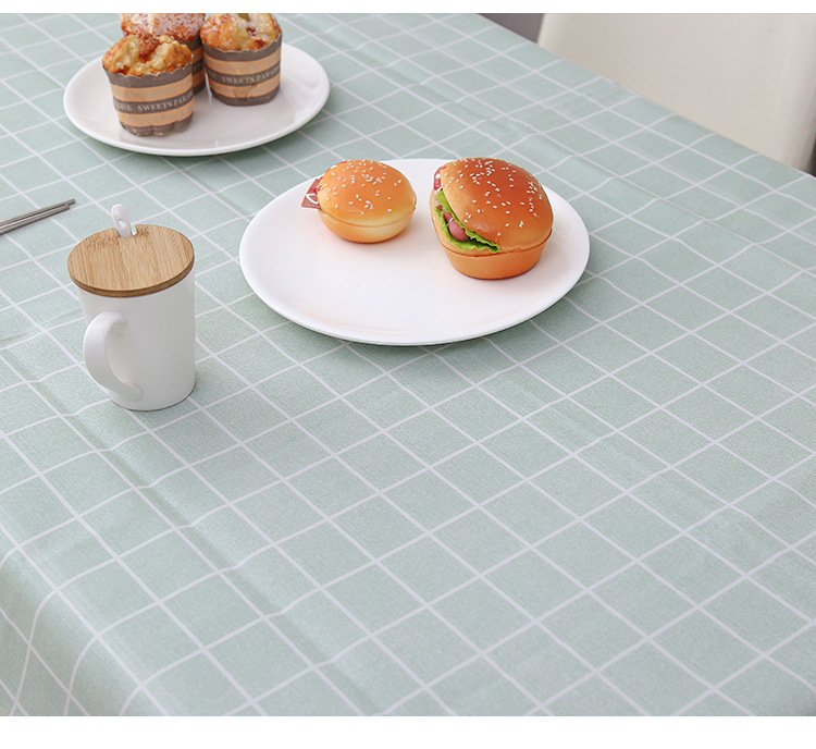 Wholesale of home fresh and clean checkered waterproof tablecloths, oil-proof and heat-resistant PVC tablecloths for living room dining tables pic 5