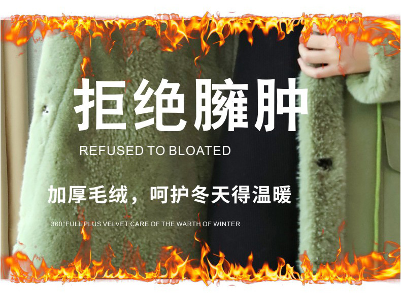 欧洲站时尚女装韩版冬连帽皮毛一体长款大衣女加绒加厚保暖外套潮详情5