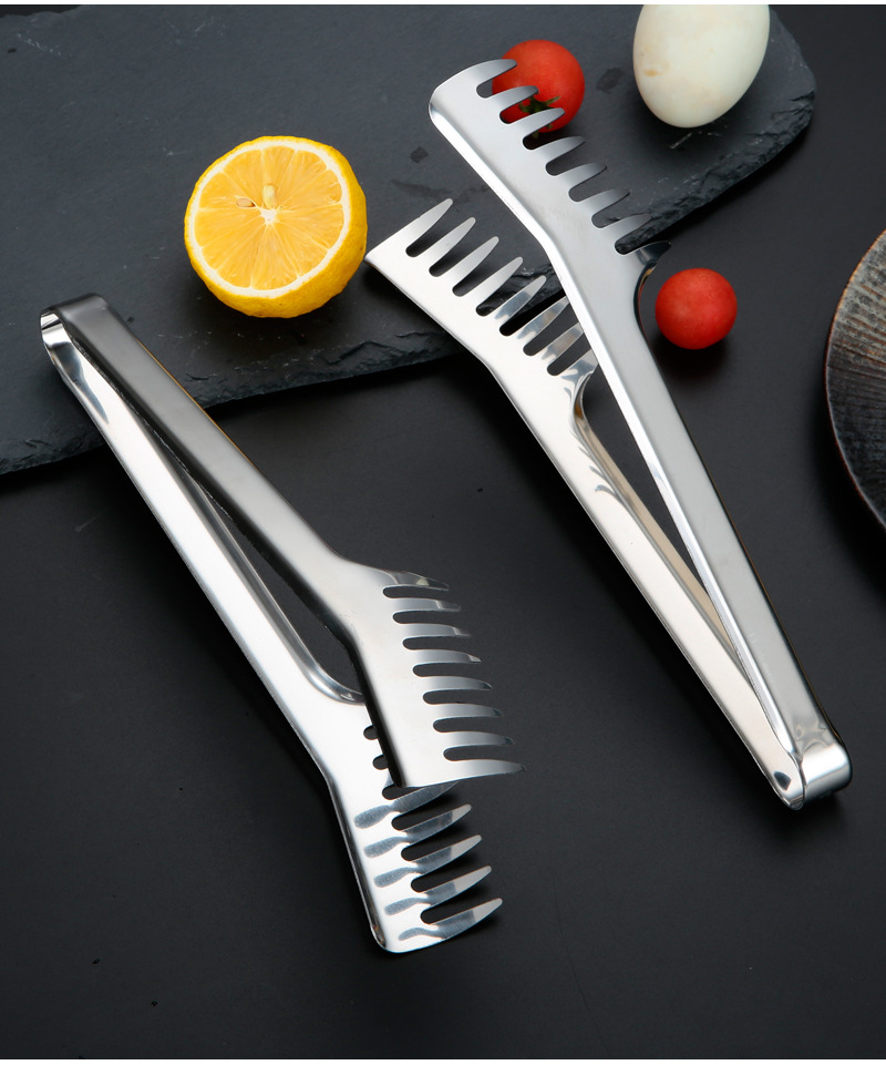 Factory wholesale stainless steel tongs, food tongs, anti-scald barbecue tongs, kitchen tools, food tongs, pasta tongs, barbecue tongs pic 10