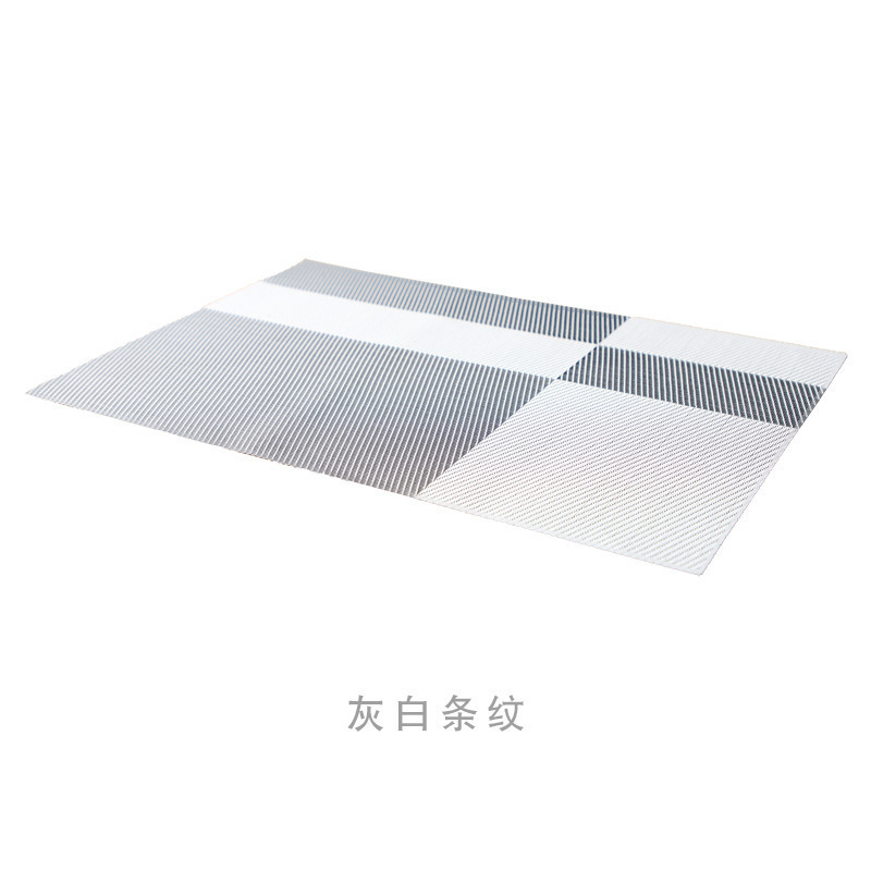 Cross-border Western placemats, restaurant table and plate MATS, simple and modern Nordic style color-blocked woven anti-slip PVC heat insulation pads pic 9
