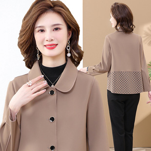 妈妈装时尚连帽外套秋装新款中老年女装夹克衫中年妇女长袖上衣潮详情3