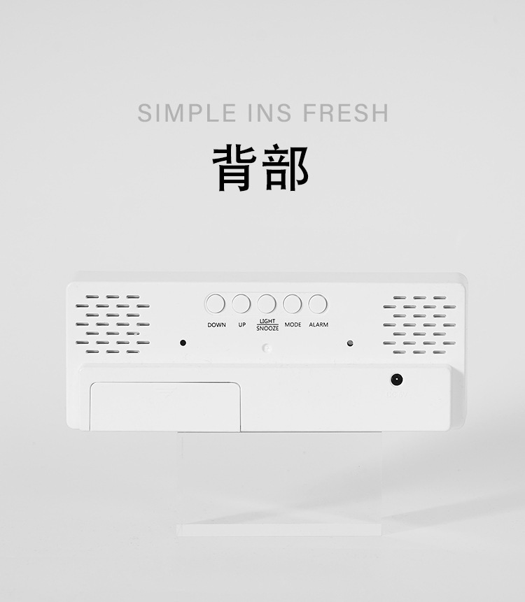 ins静音LED数字电子钟闹钟镜面学生桌面智能简约多功能时钟台式详情5