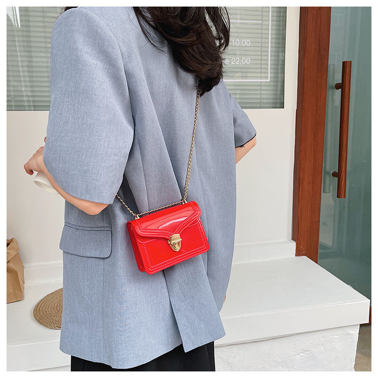 2021夏季新款PVC果冻包mini时尚花边小方包化妆包单肩斜挎ins女包详情20