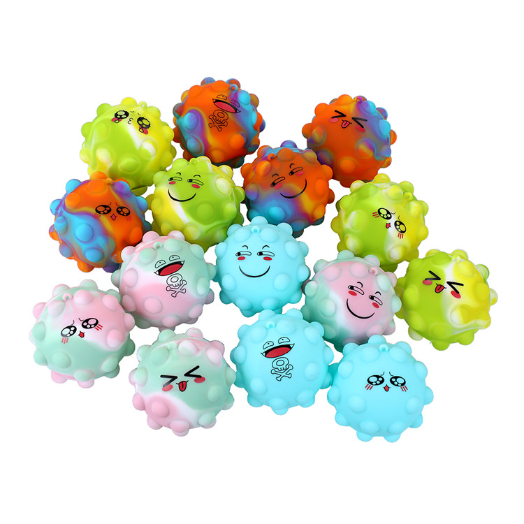 Cross-border best-selling silicone Pioneer balls, 3d finger press release and stress relief bubble balls, optional expression stress relief balls pic 12
