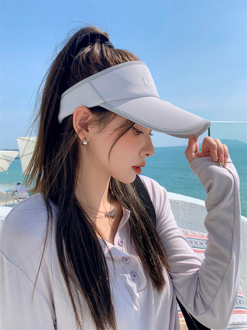 帽子女士夏季空顶uv防晒帽大檐遮脸鸭舌防紫外线遮阳帽骑车太阳帽详情7