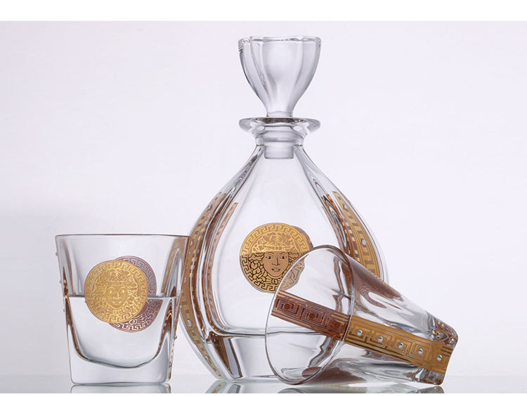 new style whisky brandy sets gold painted drinkware Whisky Painted Gold Set pic 13