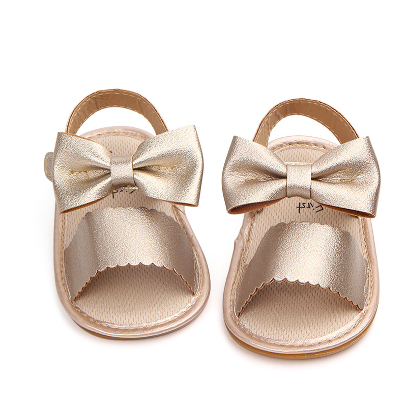 Summer new style 0-1 year old girl baby bow PU soft-soled walking shoes and infant sandals wholesale 0960 pic 3