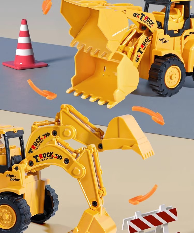 儿童按压回力小汽车玩具车惯性车工程车挖掘机推土机益智套装弹射详情6
