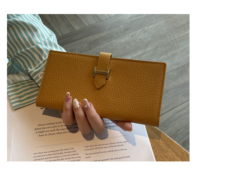 长款真皮女士钱包2024新款纯色大容量多功能折叠高档牛皮手机钱夹详情8