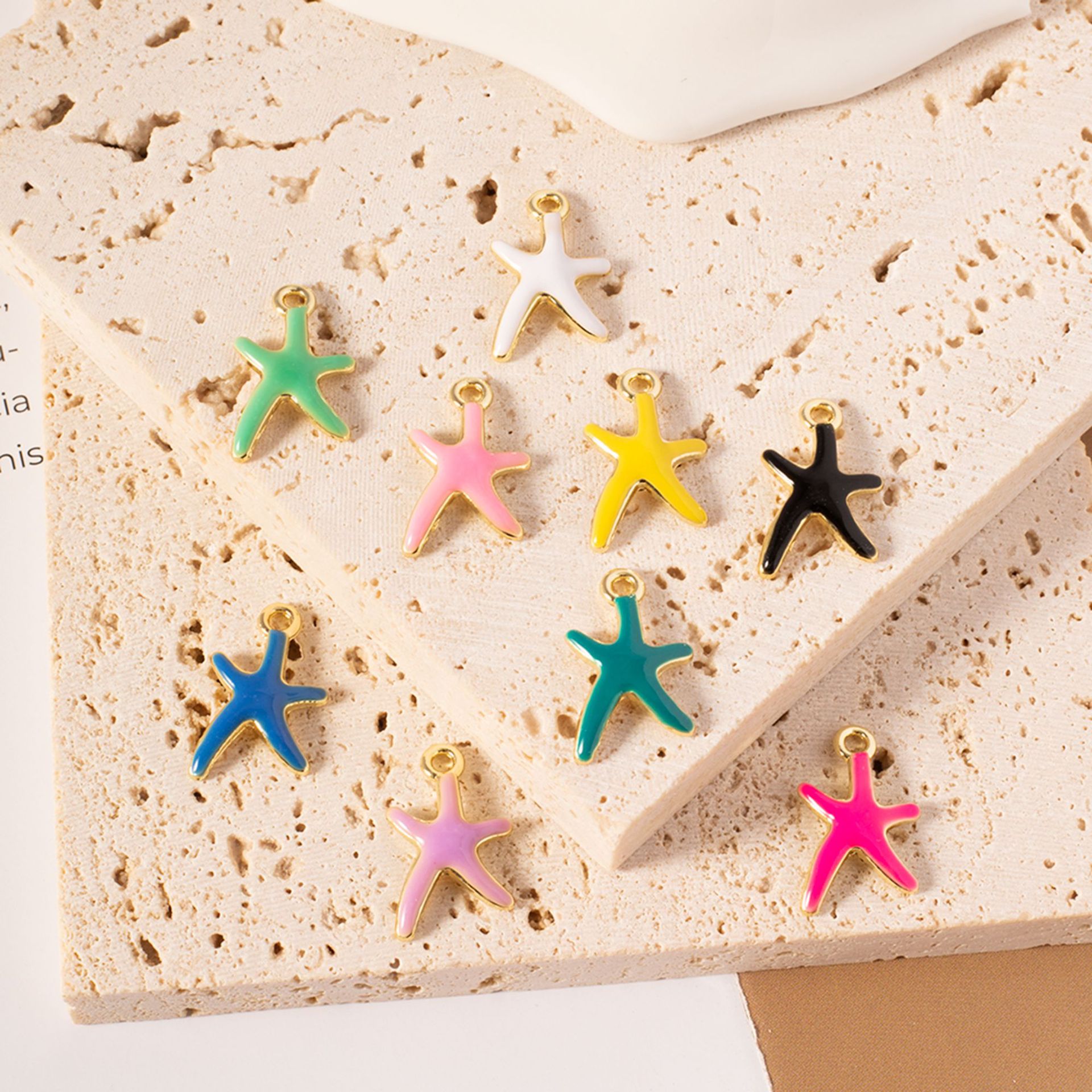 Wholesale of new cross-border supply candy-colored starfish earrings and pendants, DIY handcrafted jewelry accessories pic 1