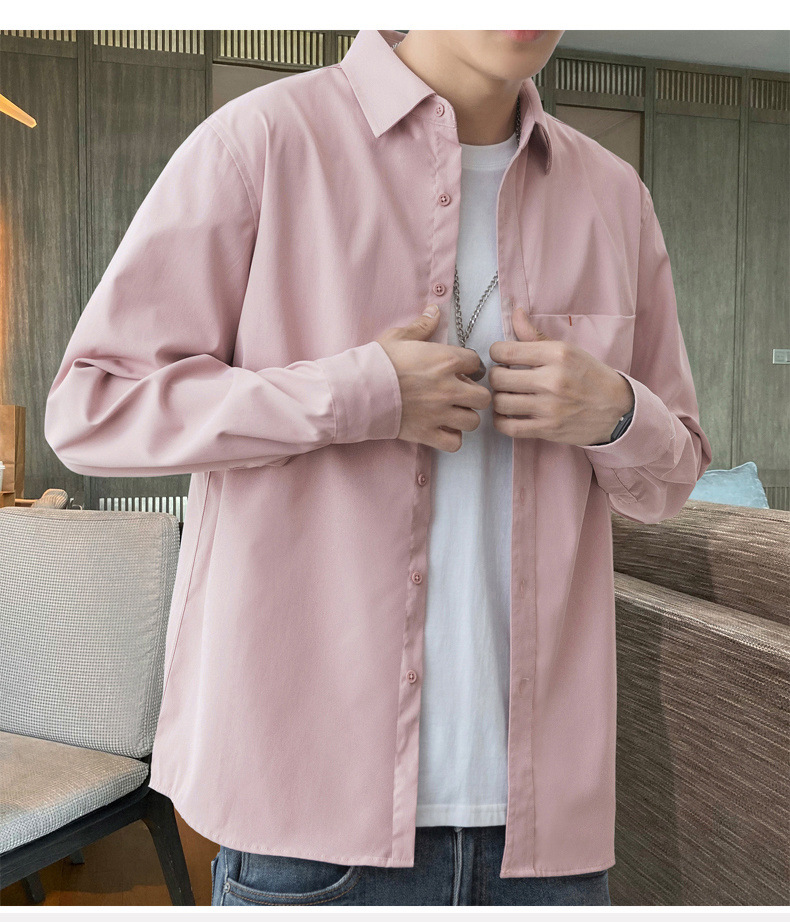 2024 primavera/otoño nuevo manga larga blusa blanca para hombres versión coreana blusa suelta abrigos moda masculina una generación de cabello pic 14