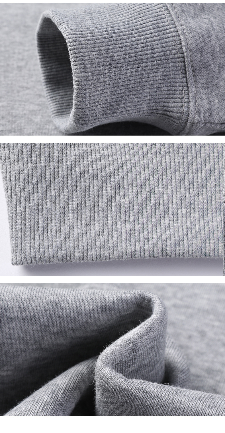 牛奶丝300g重磅卫衣男2023秋冬新款圆领打底衫纯色长袖t恤男上衣详情24