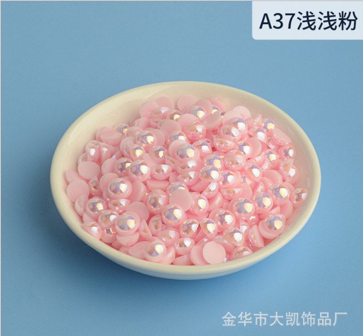 AB Water Lily, AB semi-circular pearl, mobile beauty, AB semi-circular pearl, diy nail art, pearl accessories, flat bottom pic 34