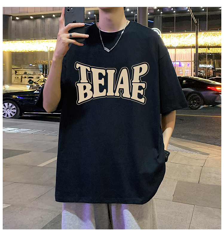港风复古棉短袖T恤男ins潮牌夏季2024新款男装oversize宽松体恤详情11