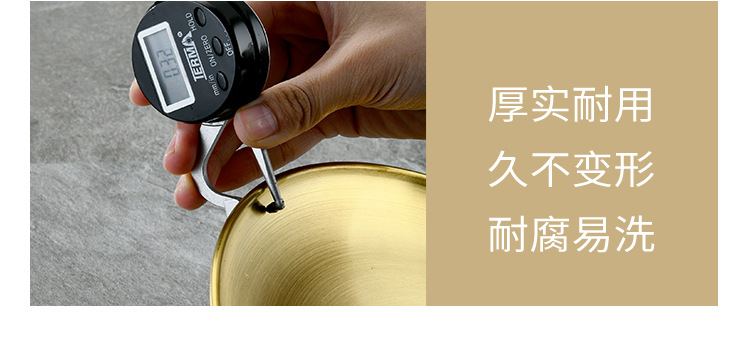 Stainless steel plate, Western-style desserts, cakes, fruits, flat bottom, Korean-style display, golden single-layer barbecue round plate pic 4