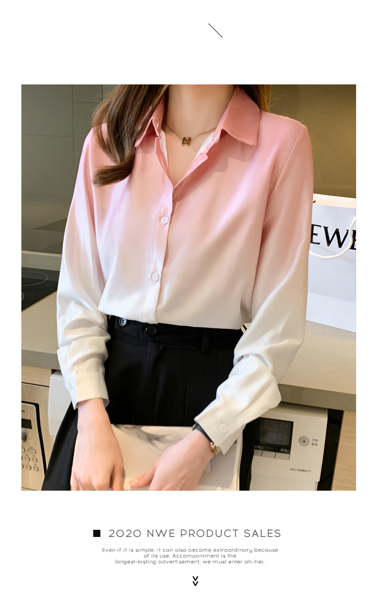 2024秋新款设计感渐变衬衣个性长袖气质百搭宽松显瘦时尚女式衬衫详情22