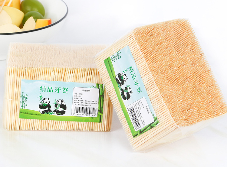 Bulk sale of disposable bamboo picks, family-sized double-headed pointed fruit toothpicks, eco-friendly hotel and restaurant disposable toothpicks pic 11