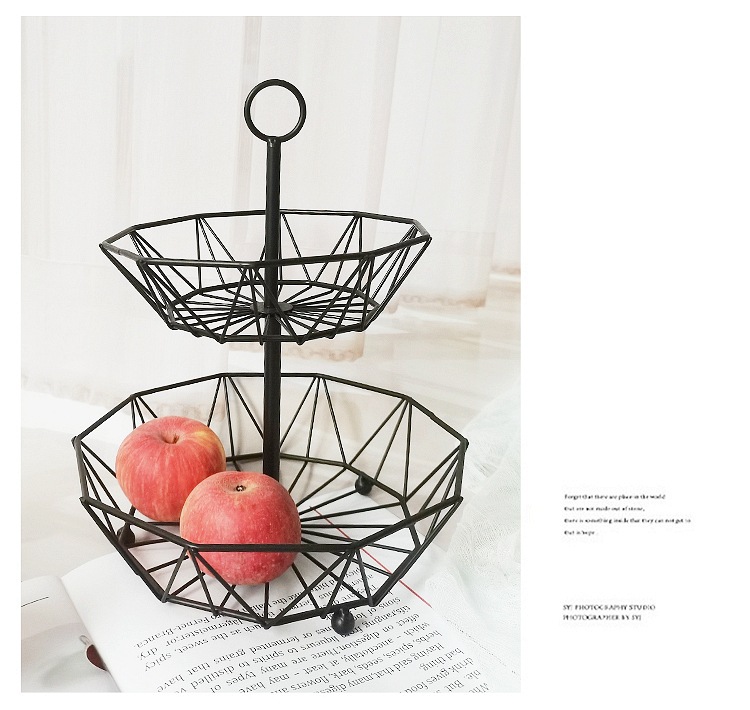铁艺水果篮创意家用糖果水果盘北欧三层简约跨境格调干果盘批发详情17