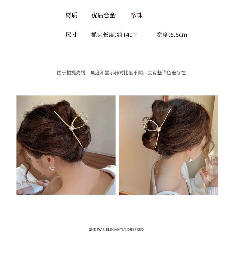 韩国不规则几何金属发夹时尚高级感抓夹鲨鱼夹冷淡风个性发饰批发详情16