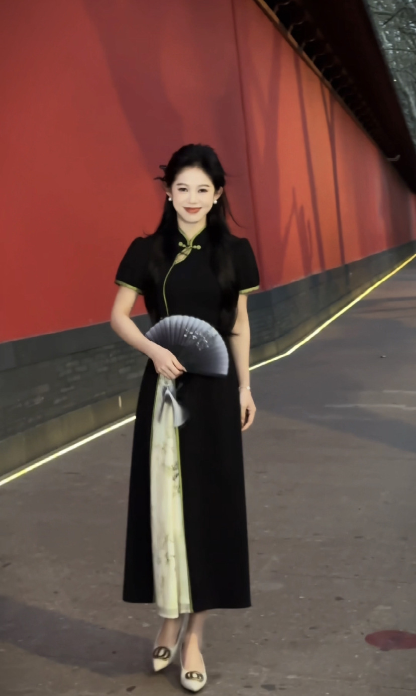 设计感精致新中式显瘦旗袍连衣裙女2024夏季新款开叉拼接时尚长裙详情6