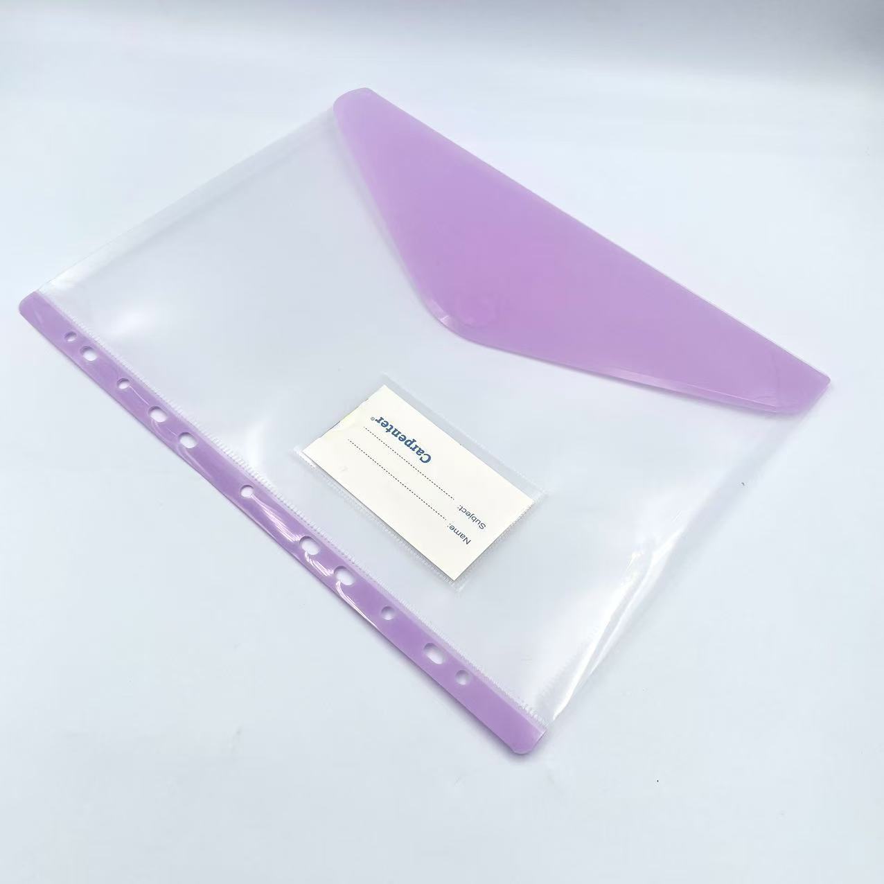 A4彩边活页透明11孔魔术贴文件袋插页资料册试卷收纳整理夹详情7