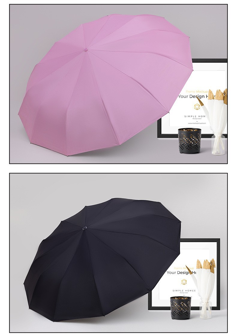 黑胶uv太阳伞遮阳伞晴雨两用全自动雨伞折叠伞高级感防晒防紫外线详情12