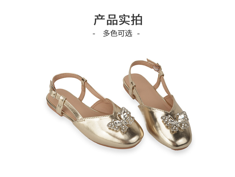 水钻儿童凉鞋2024年夏季新款小女孩包头公主鞋透气时尚6-12岁凉鞋详情21