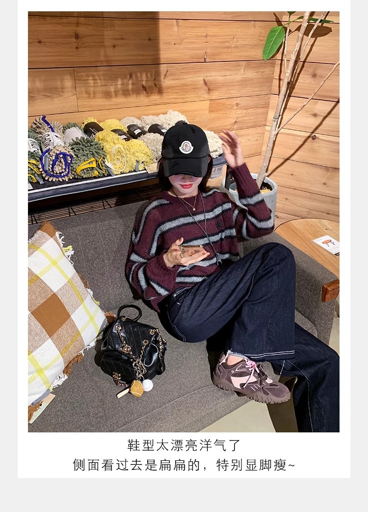 The thick-soled insole height-increasing Forrest Gump shoes of the same style as Grape Mom are the new sporty and casual leather training shoes for women in the autumn and winter of 2024 pic 32