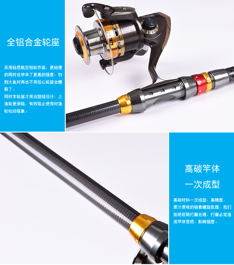 27260 [Knight Ultra-Short Fishing Rod] Ultra-short Carbon Metal Rear-seat fishing Rod, casting rod and fishing gear wholesale pic 9