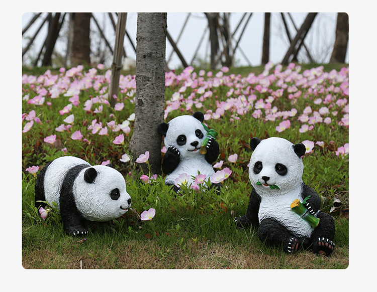 花园装饰 庭院摆件 户外草坪园林雕塑树脂工艺品动物仿真熊猫摆件详情13