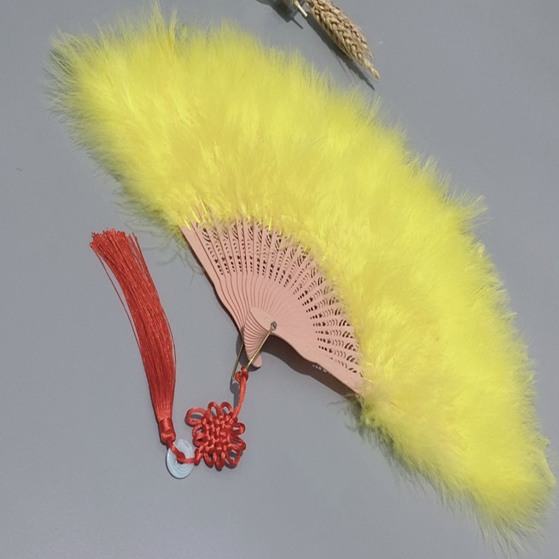 Full-fleece thickened Turkey feather fan, 50*30CM, cheongsam fashion show stage performance prop, colorful full-fleece fan pic 29