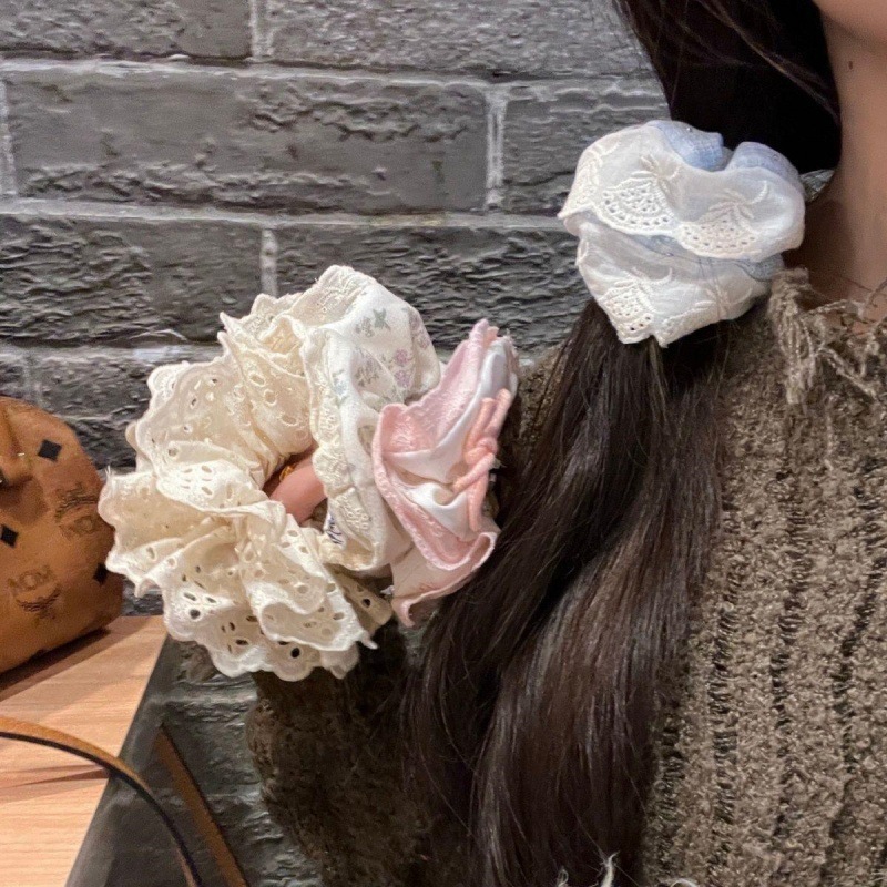 韩版ins大肠发圈高颜值网红蕾丝发饰高级感可爱发饰扎头发头饰女详情1