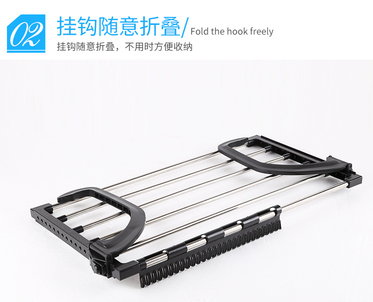 Stainless steel multi-functional folding balcony shoe drying rack, windowsill diaper drying rack, towel hanger, one-piece consignment pic 45